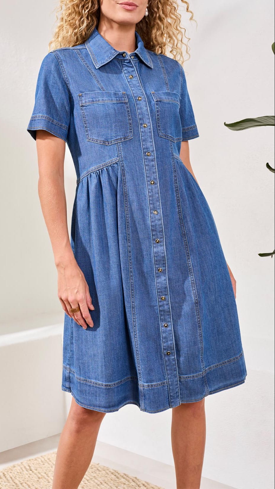Tribal Dresses Tribal Button Down Flowy Denim Dress Tribal Button Down Flowy Denim Dress