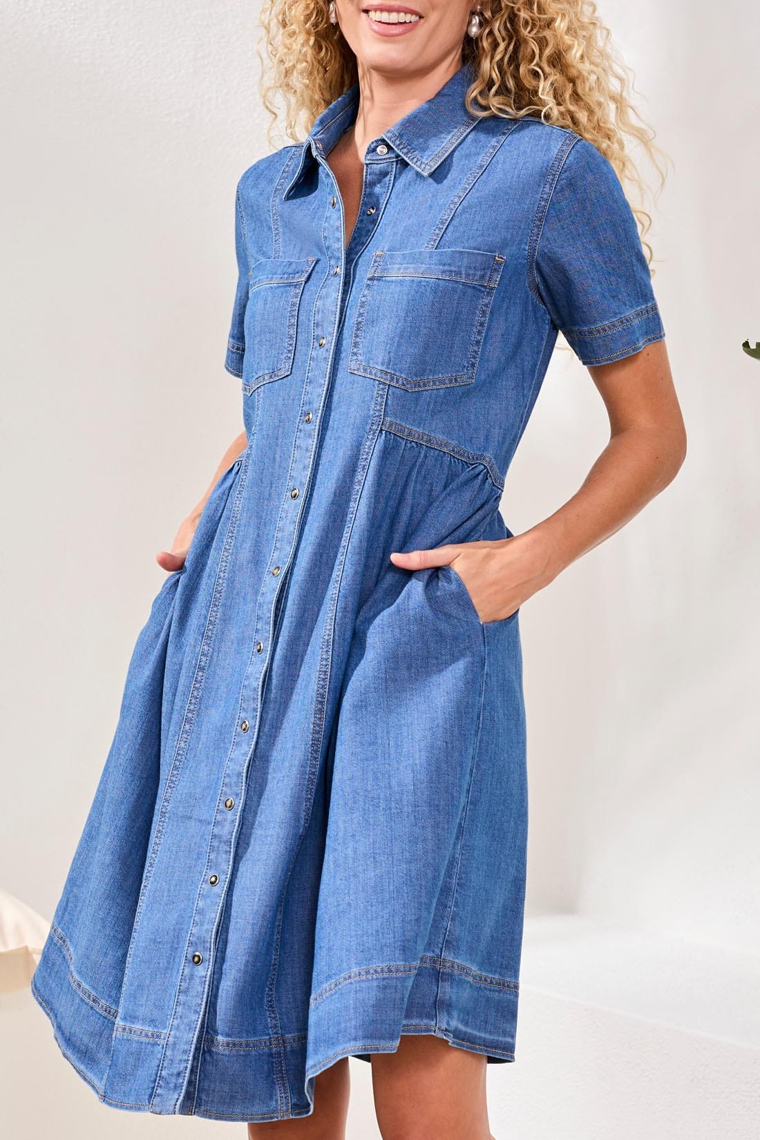 Tribal Dresses Tribal Button Down Flowy Denim Dress 39836382 Tribal Button Down Flowy Denim Dress