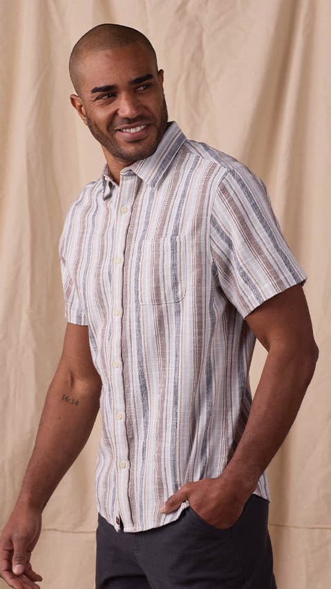 The Normal Brand Men's Button Downs The Normal Brand Freshwater Button Up Shirt - Multiple Colors The Normal Brand Freshwater Button Up Shirt - Multiple Colors