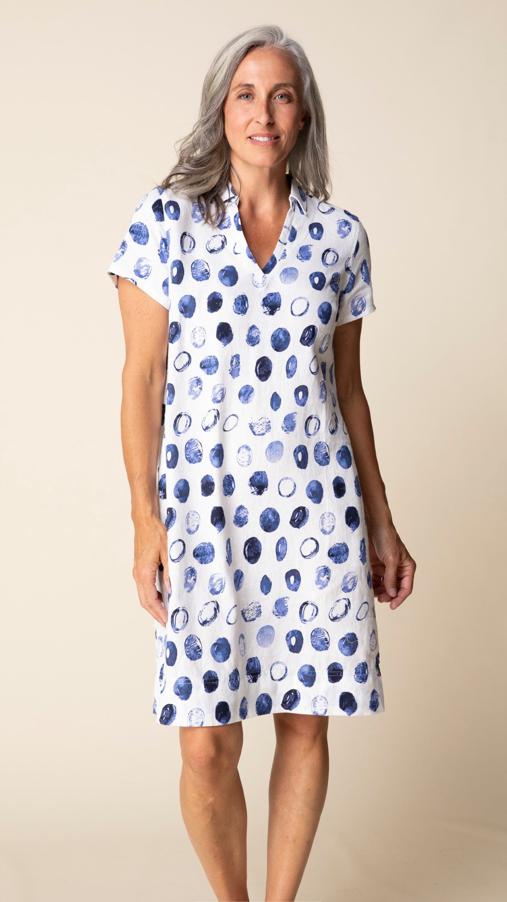 Habitat Dresses Habitat Stippling Dot Linen Jill Dress Habitat Stippling Dot Linen Jill Dress
