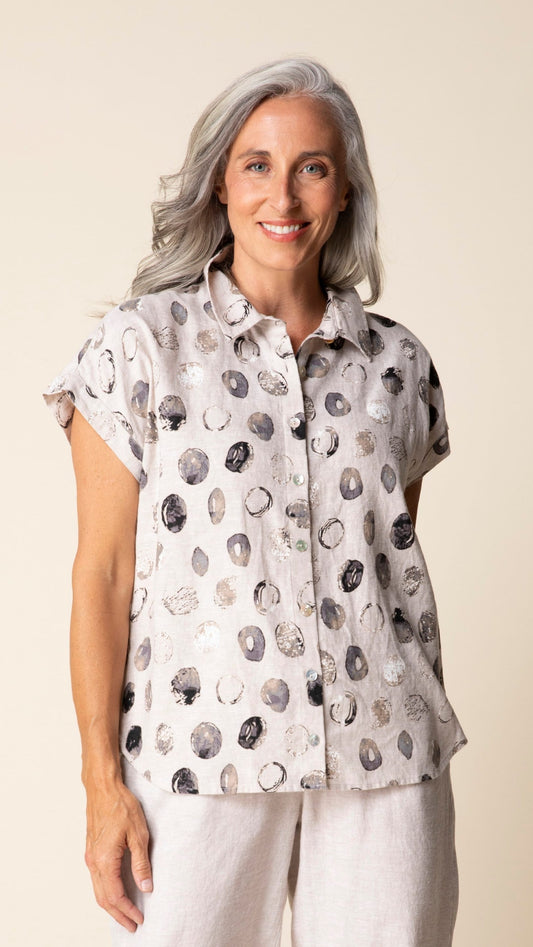 Habitat Blouses Habitat Stippling Dot Cabana Shirt - Multiple Colors 63268830 Habitat Stippling Dot Cabana Shirt - Multiple Colors