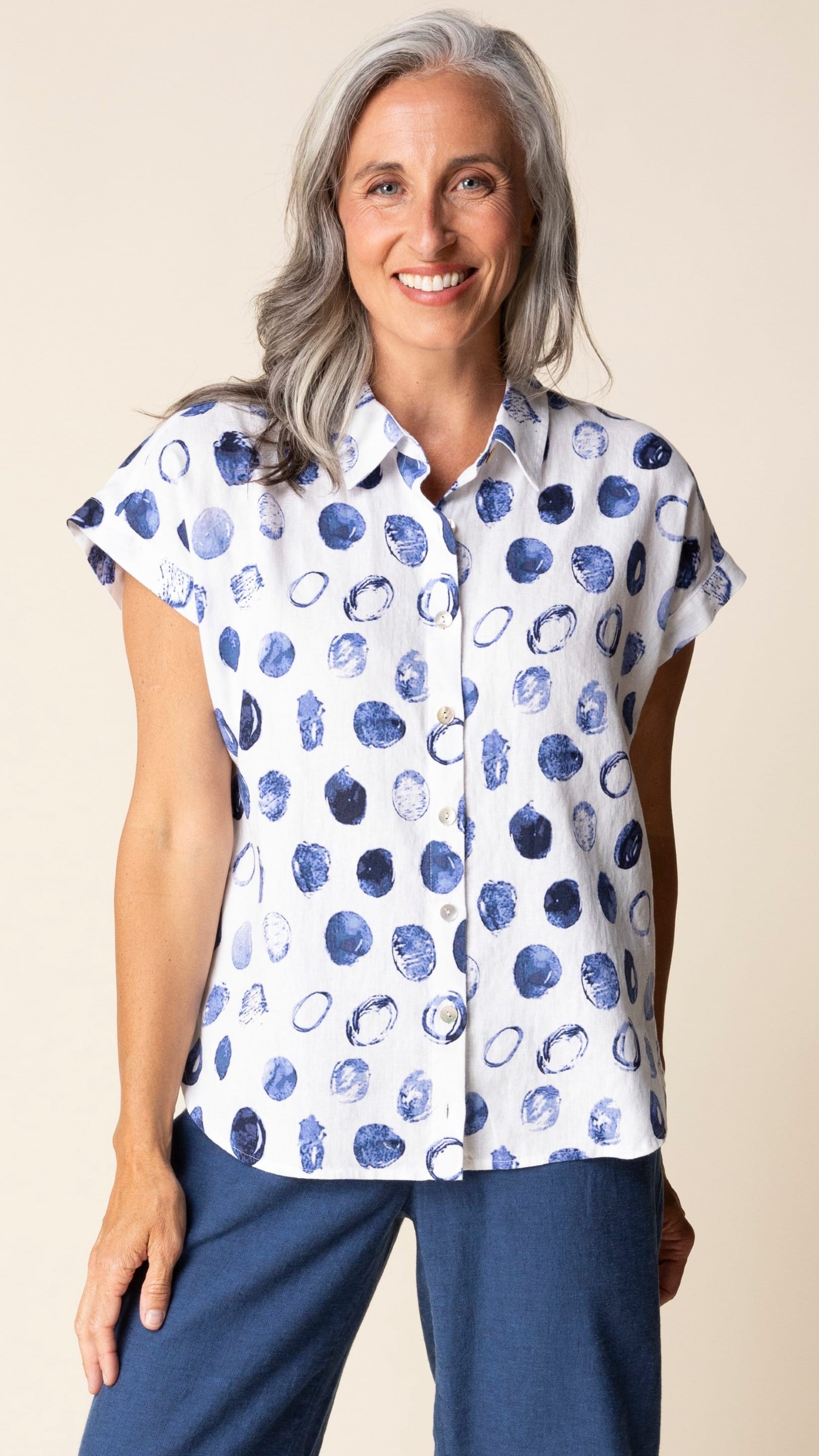 Habitat Blouses Habitat Stippling Dot Cabana Shirt - Multiple Colors 63236062 Habitat Stippling Dot Cabana Shirt - Multiple Colors