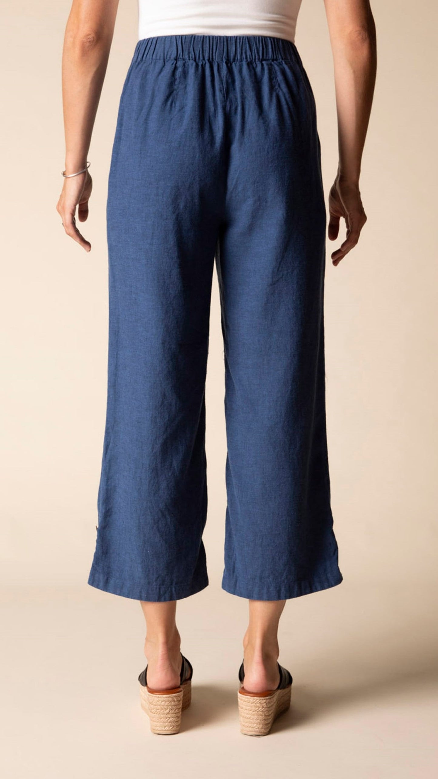 Habitat Pants Habitat Linen Pleat Button Capri - Multiple Colors Habitat Linen Pleat Button Capri - Multiple Colors