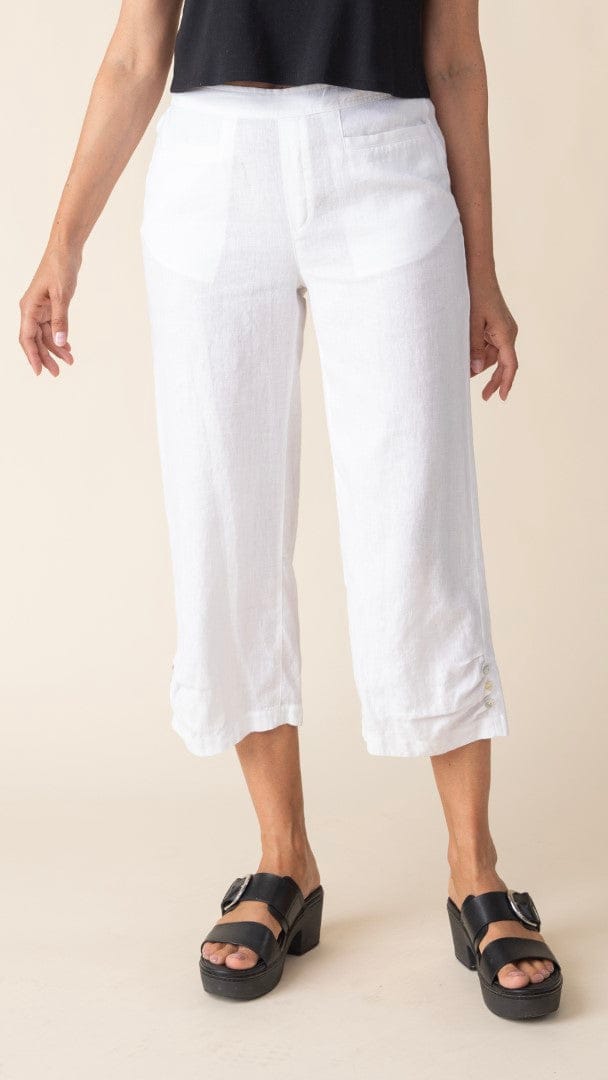 Habitat Pants Habitat Linen Pleat Button Capri - Multiple Colors 26453470 Habitat Linen Pleat Button Capri - Multiple Colors