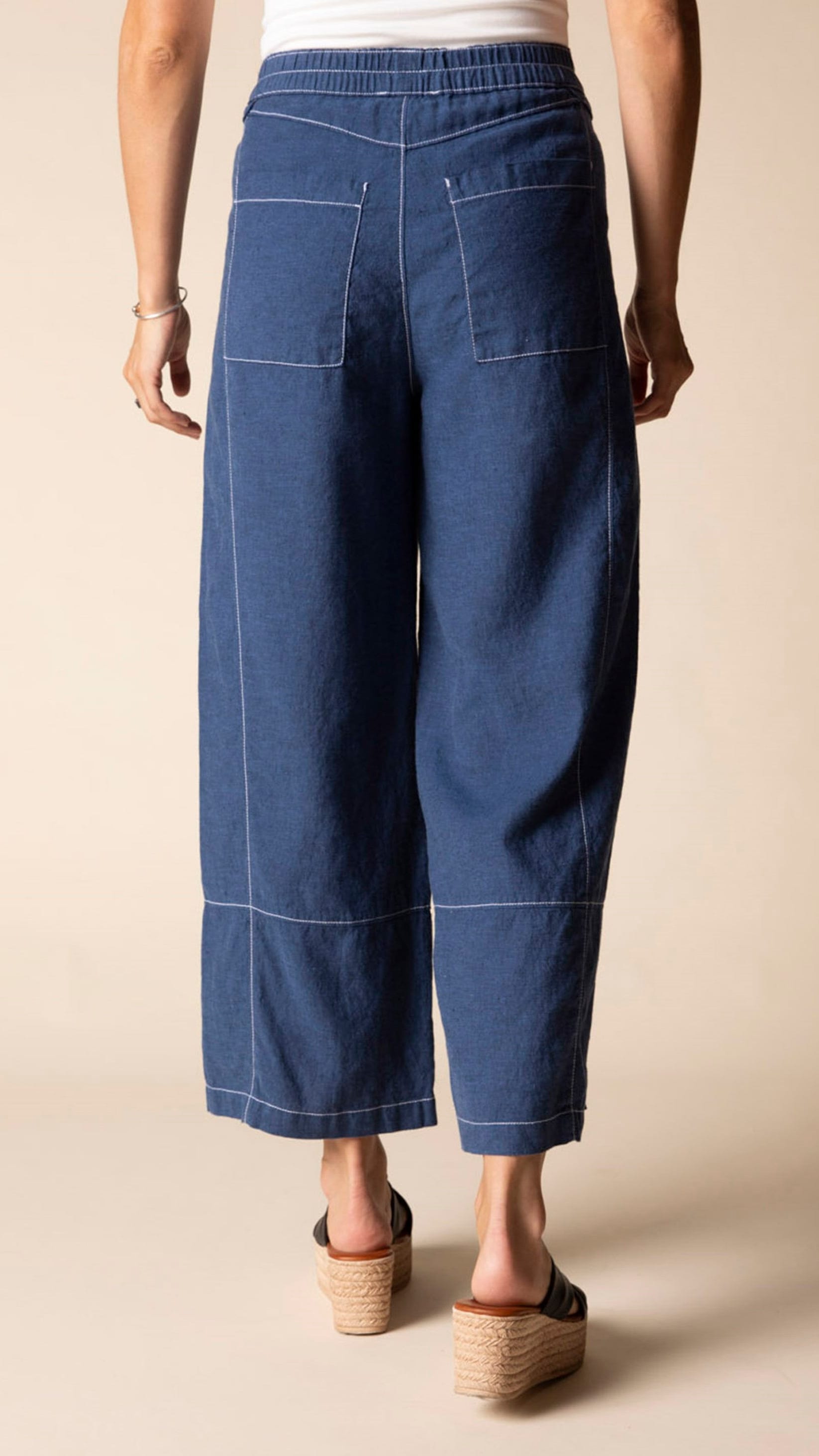Habitat Pants Habitat Linen Seamed Crop Pant - Multiple Colors Habitat Linen Seamed Crop Pant - Multiple Colors