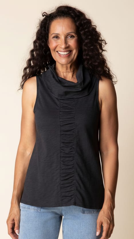 Habitat Tanks Habitat Cotton Pebble Ruched Panel Tunic Habitat Cotton Pebble Ruched Panel Tunic