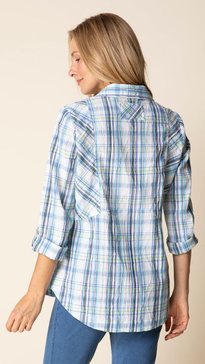 Habitat Blouses Habitat Blurred Plaid Boyfriend Tunic Habitat Blurred Plaid Boyfriend Tunic