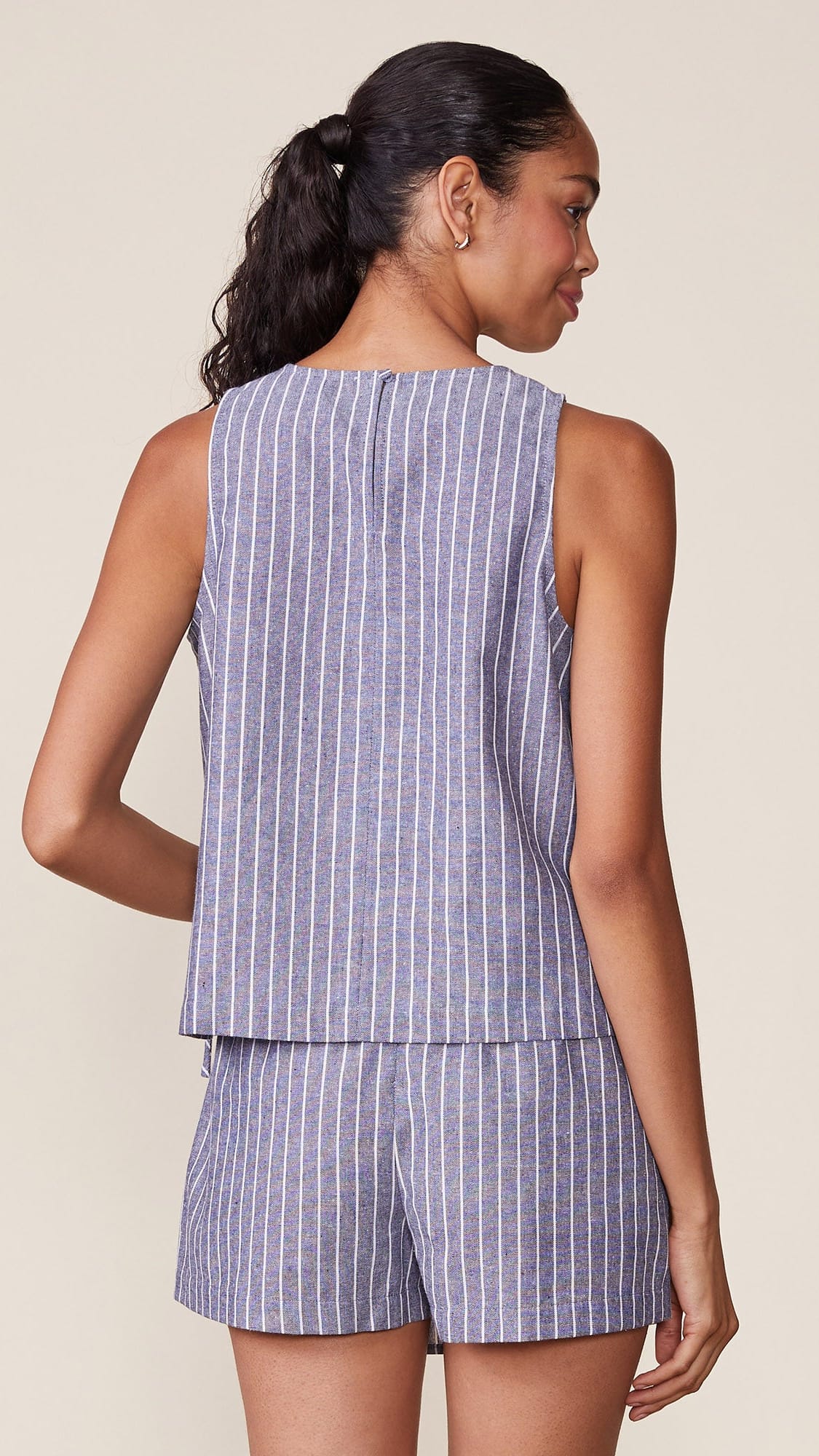 Anthem Mod Stage Apparel Tanks Anthem Stripe Tank with Bow Detail Anthem Stripe Tank with Bow Detail