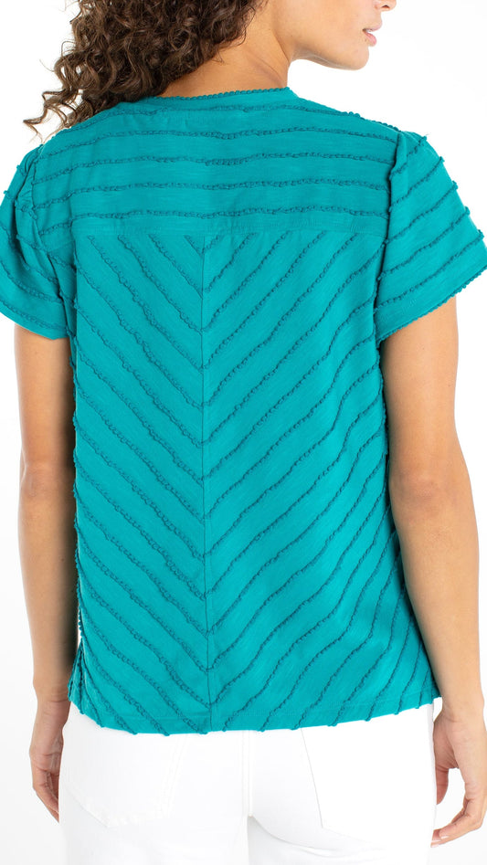 Liverpool Tops Liverpool Short Sleeve Knit Top with Miter Detail - Multiple Colors Liverpool Short Sleeve Knit Top with Miter Detail - Multiple Colors