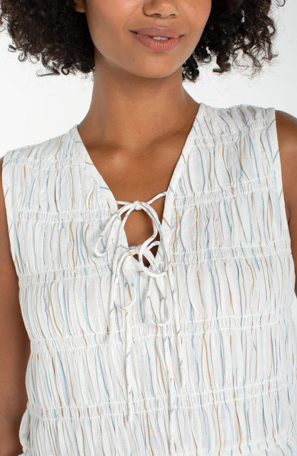 Liverpool Tanks Liverpool Sleeveless Tie Front Woven Top Liverpool Sleeveless Tie Front Woven Top