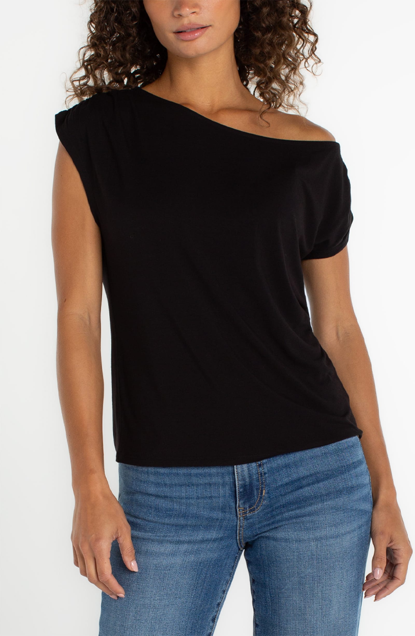Liverpool Tops Liverpool Asymmetrical Off Shoulder Knit Top - Multiple Colors 44282078 Liverpool Asymmetrical Off Shoulder Knit Top - Multiple Colors