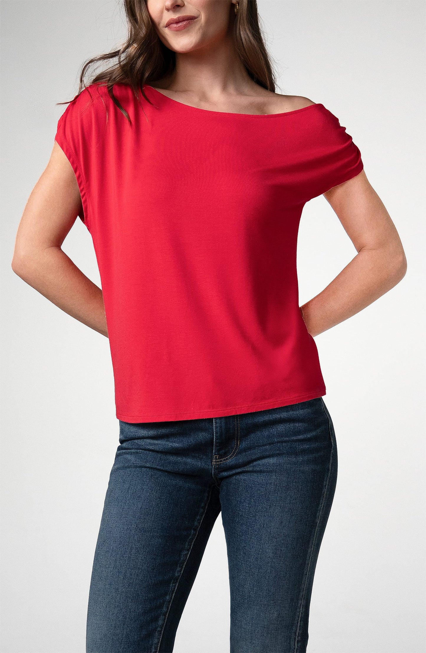 Liverpool Tops Liverpool Asymmetrical Off Shoulder Knit Top - Multiple Colors 44314846 Liverpool Asymmetrical Off Shoulder Knit Top - Multiple Colors