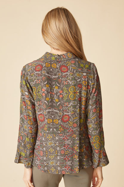 Habitat Blouses Habitat English Garden Flounce Bracelet Sleeve Shirt - Multiple Colors Habitat English Garden Flounce Bracelet Sleeve Shirt - Multiple Colors