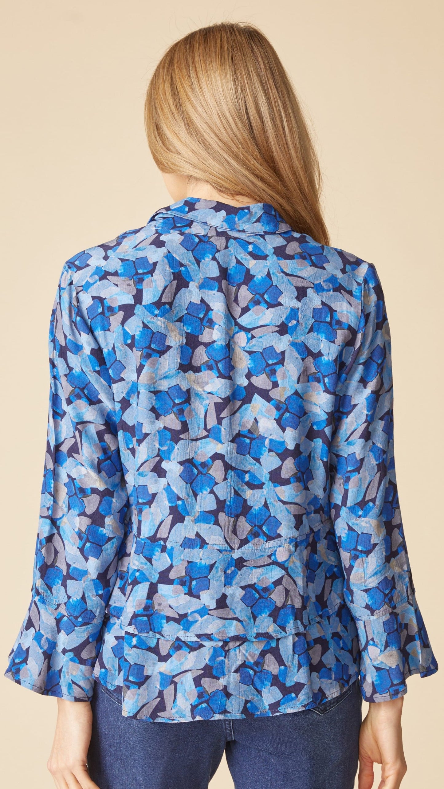 Habitat Blouses Habitat Crepe Painted Stones Flounce Shirt - Multiple Colors Habitat Crepe Painted Stones Flounce Shirt - Multiple Colors