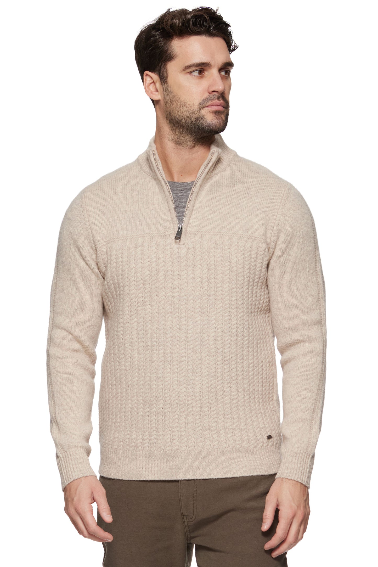 Flag & Anthem Woodland 1/4 Zip Merino Cable Mock Neck Sweater - Multiple Colors