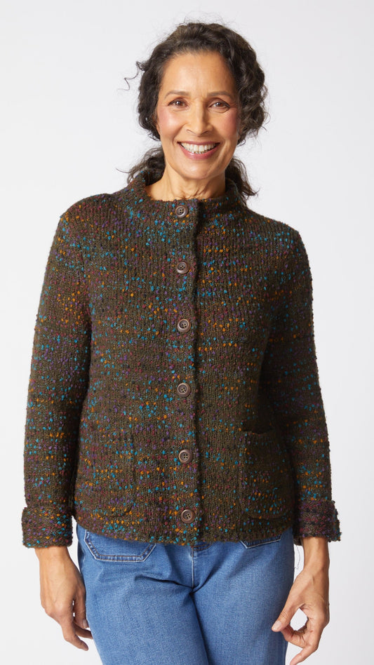 Habitat Confetti Funnel Neck Cardi - Multiple Colors