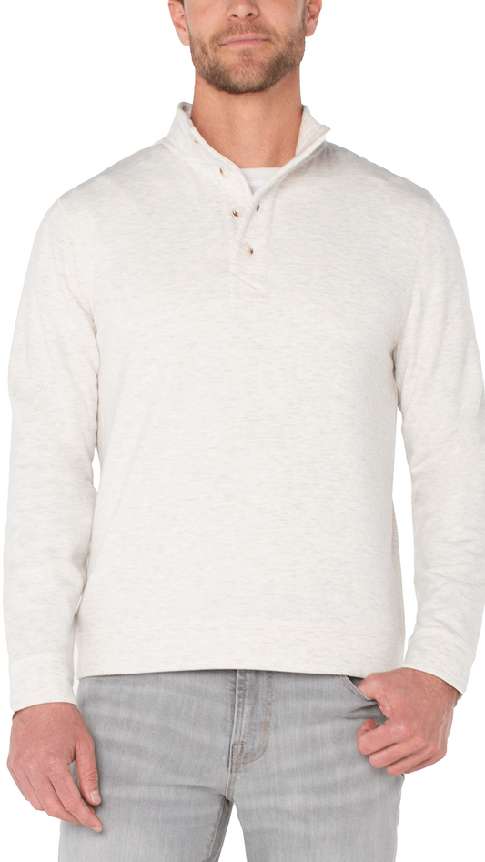 Liverpool Men's Mock Neck Button Placket Pullover