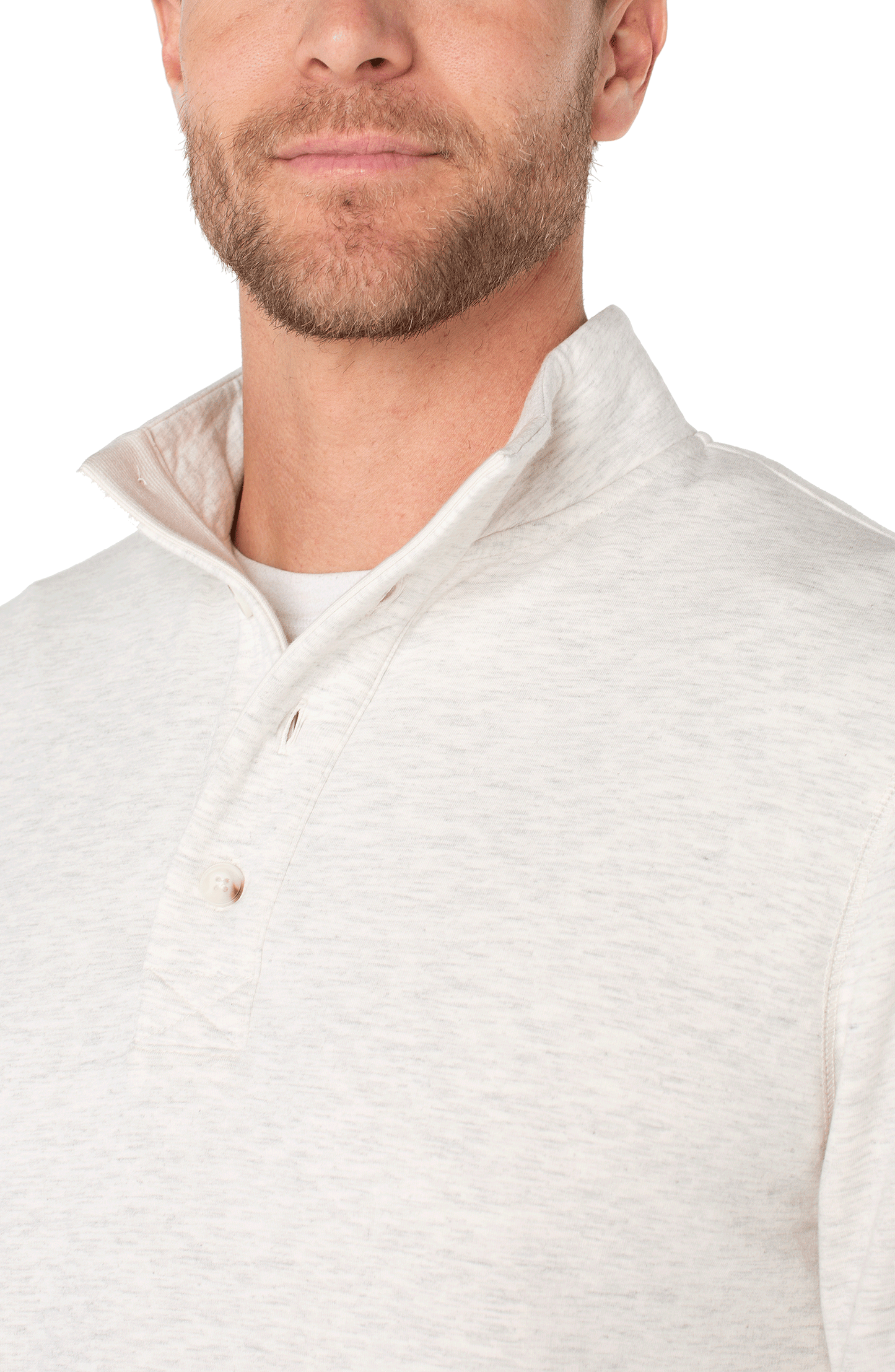 Liverpool Men's Mock Neck Button Placket Pullover