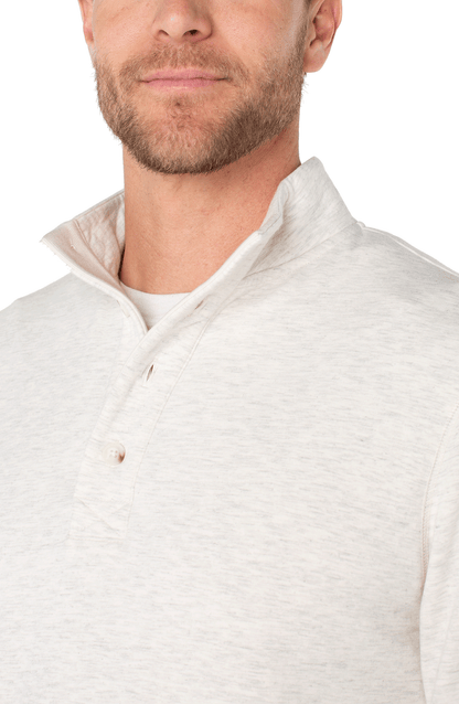 Liverpool Men's Mock Neck Button Placket Pullover