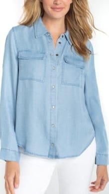 Liverpool Blouses Liverpool Long Sleeve Shirt w/Pockets Liverpool Long Sleeve Shirt w/Pockets
