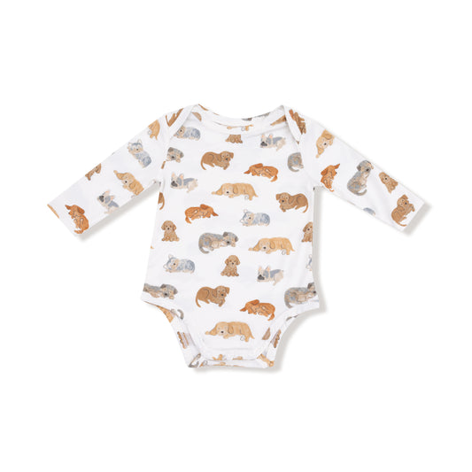 Angel Dear Napping Puppies Lap Shoulder Bodysuit
