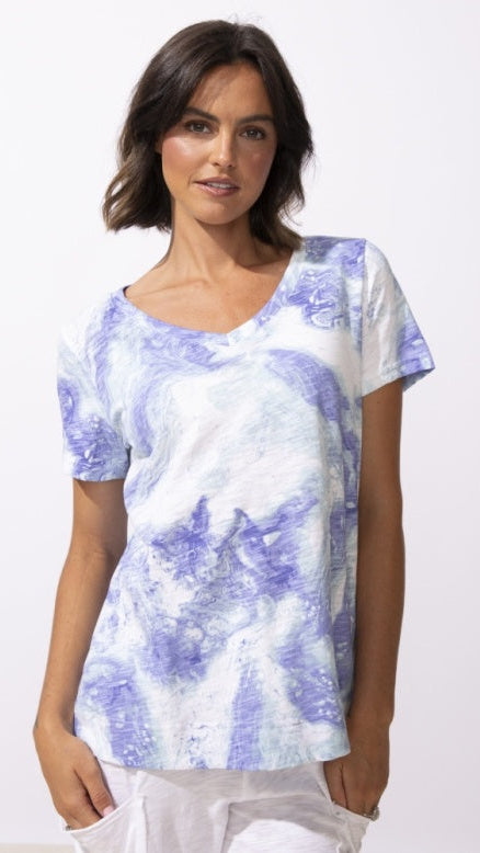 Escape Ocean Marble V-Neck Tee