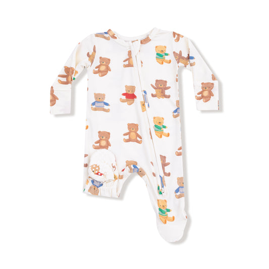 Angel Dear Teddy Bear 2 Way Zipper Footie