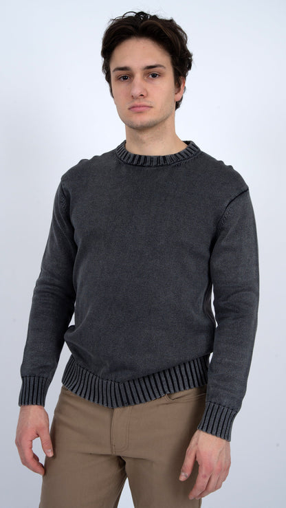 Hedge Acid Wash Crew Sweater