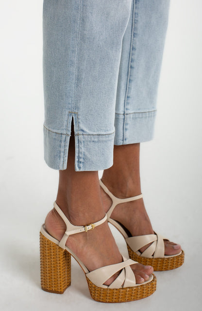 Liverpool Pants Liverpool Kennedy Crop Straight with Wide Hem and Slit Liverpool Kennedy Crop Straight with Wide Hem and Slit