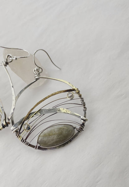 Art By Any Means Labradorite Basket Earrings