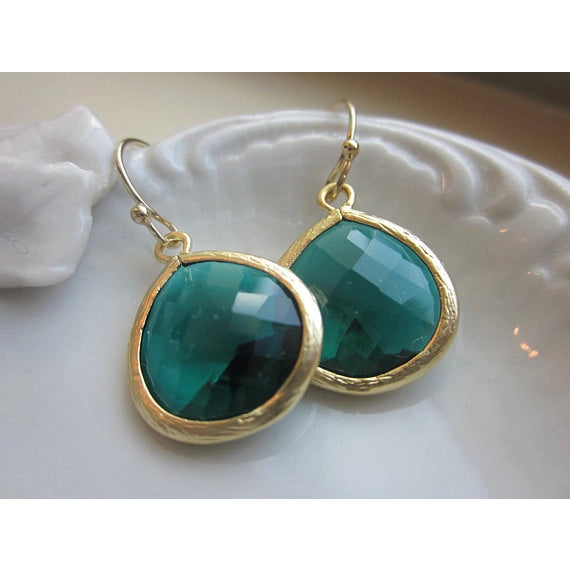 Laalee Jewelry Emerald Green Gold Earrings