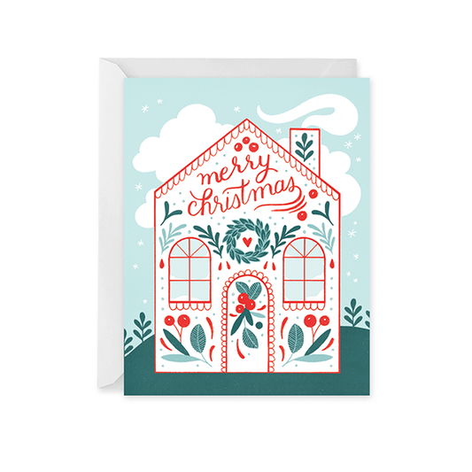 Christmas Cottage Holiday Greeting Card