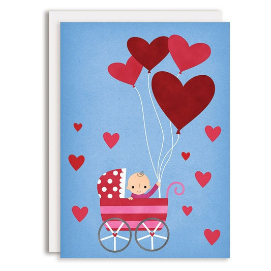 Rosy Designs Big Red Hearts Baby Greeting Card