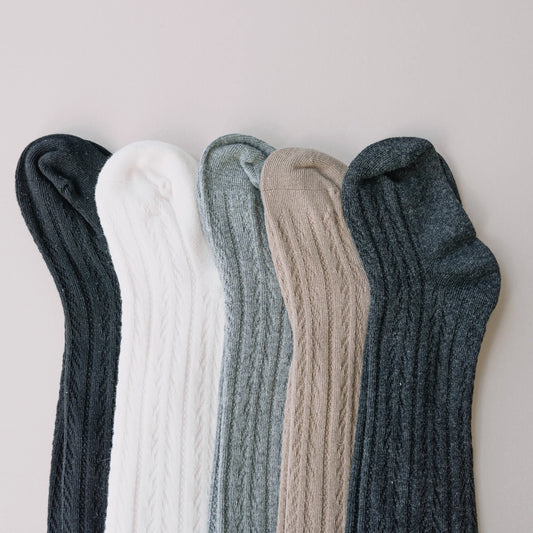 Little Love Bug Cable Knit Tights - Multiple Colors