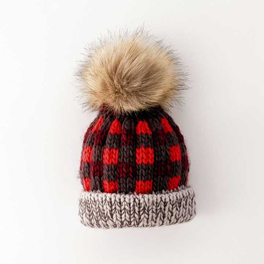 Huggalugs Buffalo Check Beanie