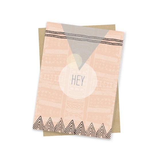 Papaya TRIBAL HEY Mini Greeting Card