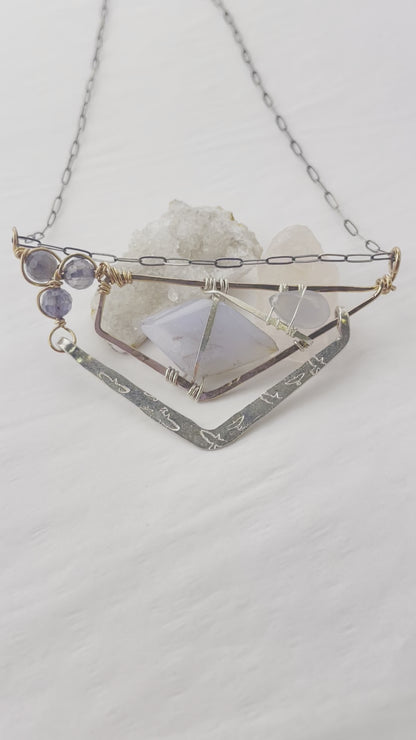 Art By Any Means Iolite Cluster Slide Necklace