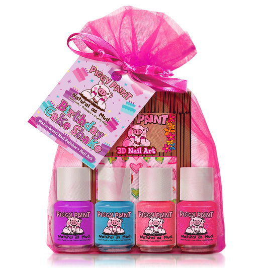 Piggy Paint Non-Toxic Nail Polish Gift Set for Kids - 4 Bottles