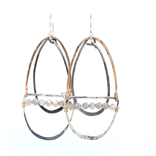 Art By Any Means Moonstone Moonphase Earrings