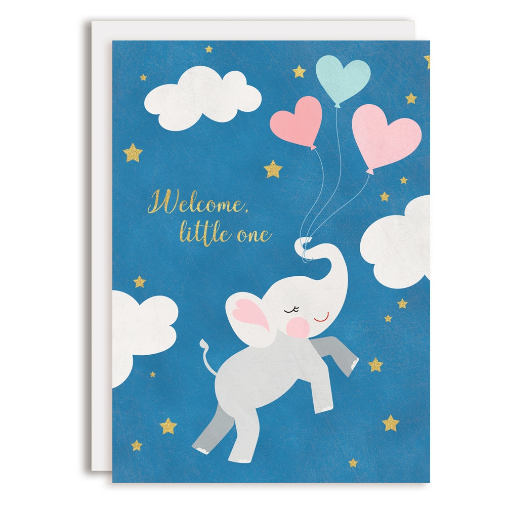 Rosy Designs Welcome Little One Baby Elephant Greeting Card