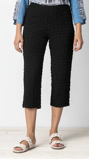 Habitat Pucker Weave Flat Front Capri Pant Black