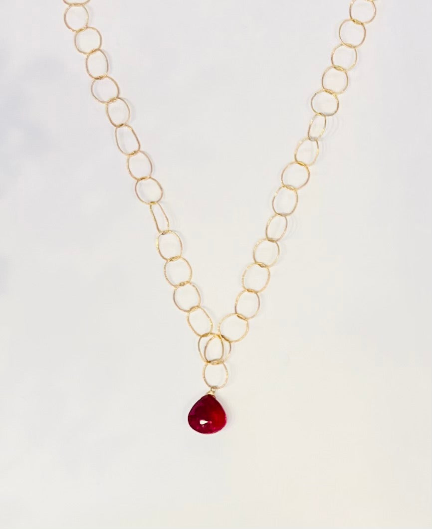 Treisi Jewelry Garnet Birdie Necklace