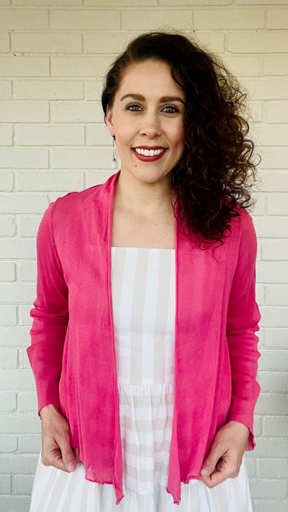 Cut Loose Cotton Mesh Tulle Cropped Cardi - Multiple Colors