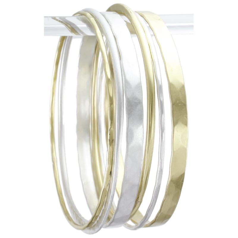 Marjorie Baer Bracelets Marjorie Baer Mix Metal Bangle Set - BR7228D 12508837 Marjorie Baer Mix Metal Bangle Set - BR7228D gold silver brass