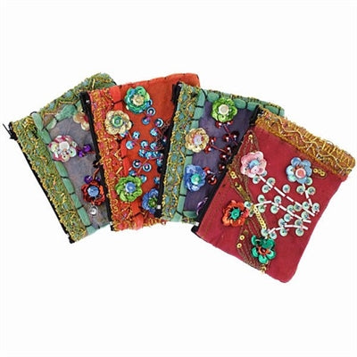 World Buyers Flower Sequin Coin Purse - 2 Sizes