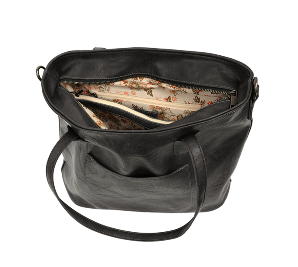 Joy Susan Vegan Leather Terri Traveler Zip Tote Bag - Multiple Colors Caramel