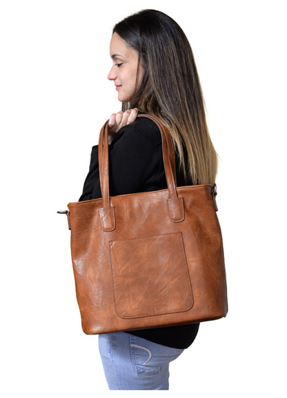 Joy Susan Vegan Leather Terri Traveler Zip Tote Bag - Multiple Colors