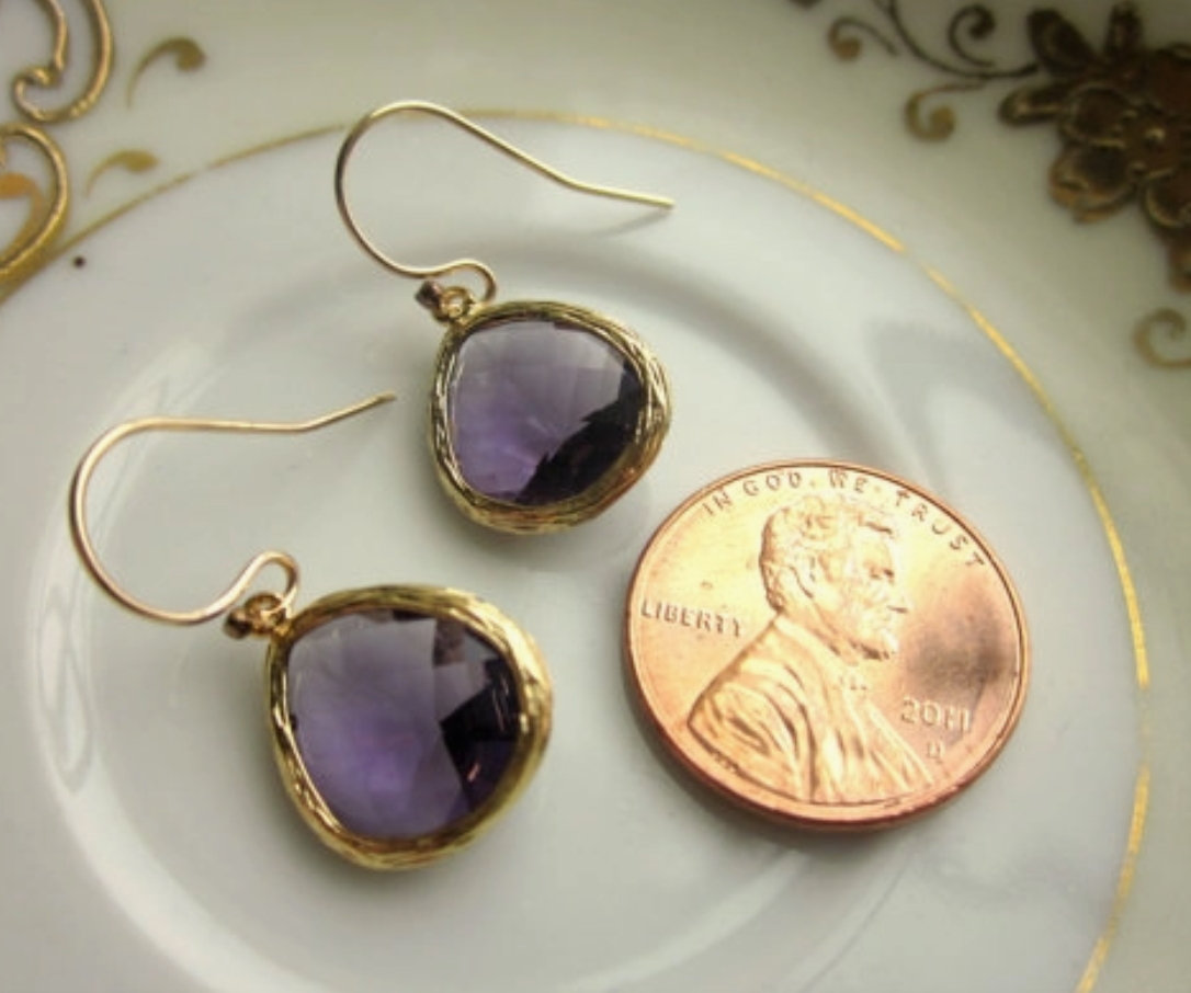 Laalee Jewelry Amethyst Gold Earrings