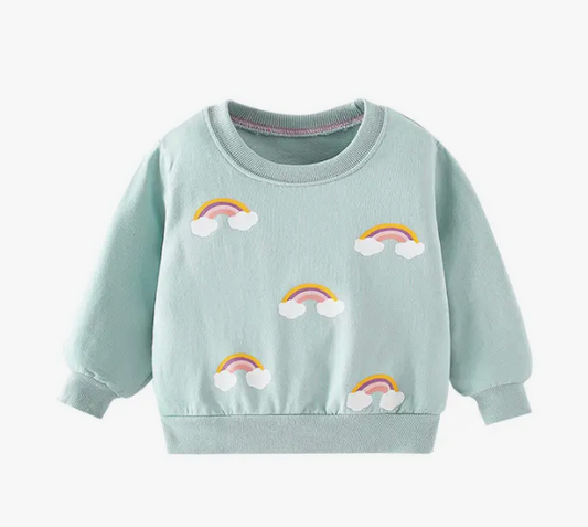 MyKids USA O-Neck Rainbow Pullover