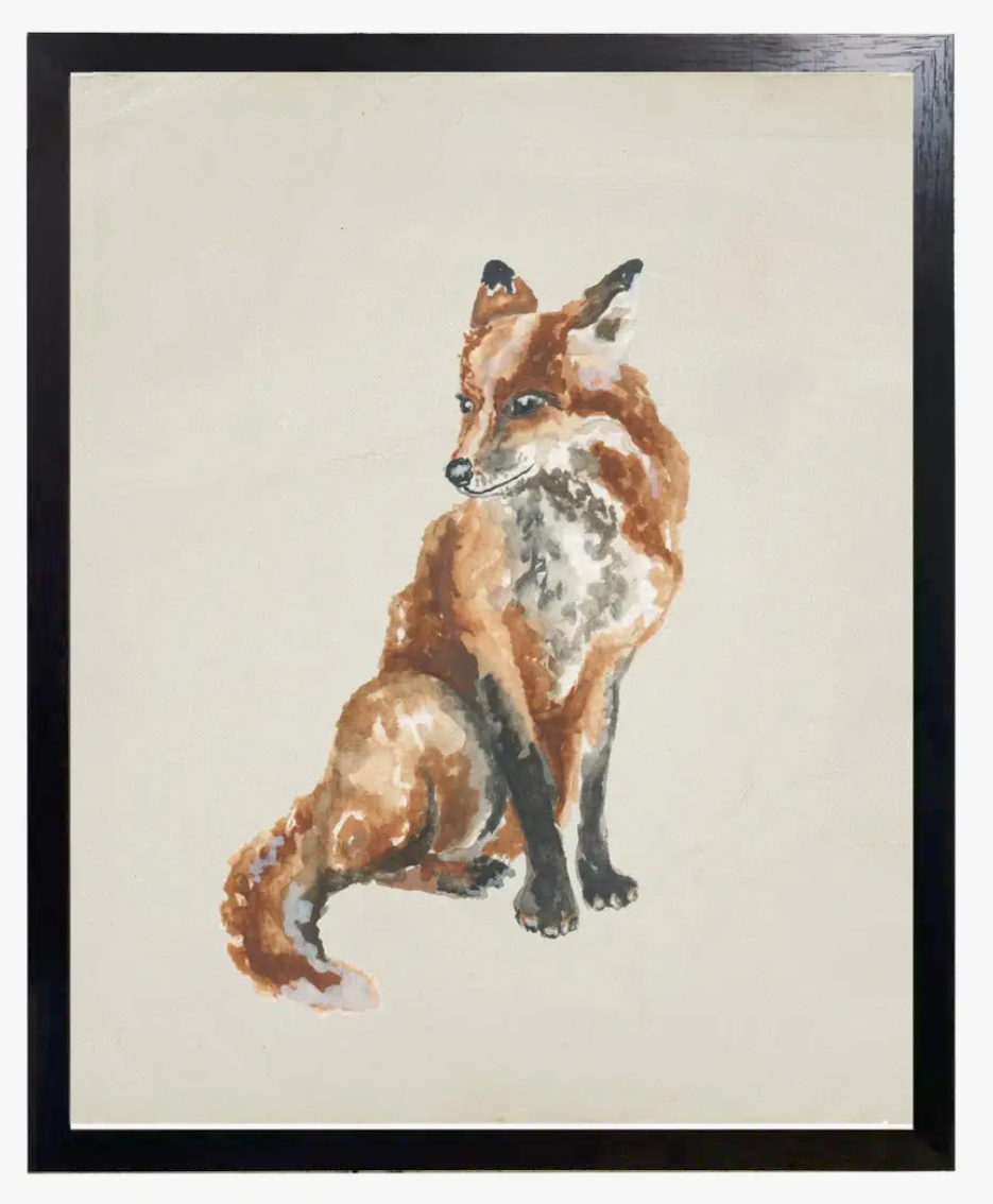Antique Curiosities Watercolor Woodland Fox